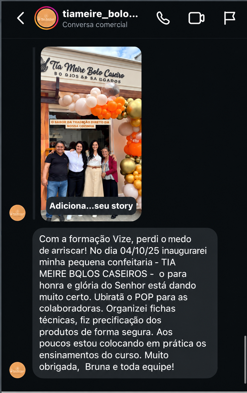 Depoimento da Tamiere, da Merce Bolo Caseros